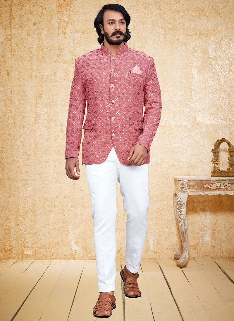 Peach Colour Outluk Vol 88 New Latest Designer party Wear Velvet Jodhpuri Suit Collection 88001